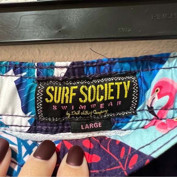 NWT Surf Society Mens Swim Trunks Size L UV Protection Moisture Wicking Vacation - Picture 5 of 7